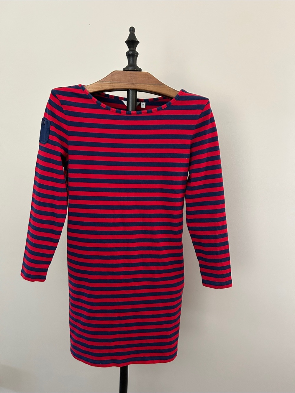 Vineyard Vines Red and Navy Striped Boatneck Dress